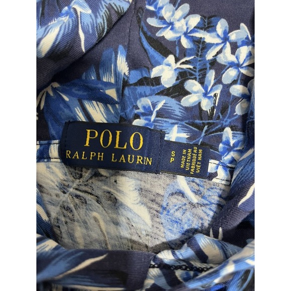 Polo Ralph Lauren Men's Tropical Print Blue Light Cotton Hoodie Size SP - Picture 10 of 11